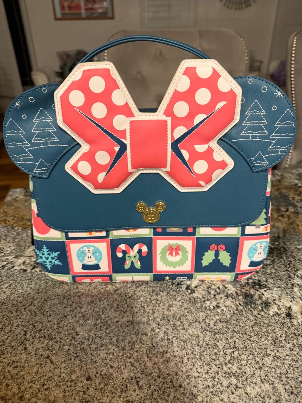 Loungefly Disney Mickey and Minnie Holiday Crossbody Bag